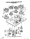 COOKTOP, BURNER AND GRATE Diagram and Parts List for KGCT365XBL0  KitchenAid Cooktop