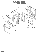 OVEN DOOR PARTS Diagram and Parts List for IBS550PRQ02  Whirlpool Wall Oven