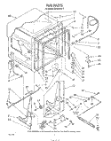 TUB , LITERATURE AND OPTIONAL Diagram and Parts List for DU4500XR1  Whirlpool Dishwasher