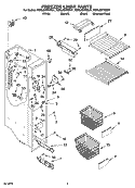 FREEZER LINER PARTS Diagram and Parts List for KSRL25FRBL01  KitchenAid Refrigerator