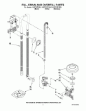 FILL, DRAIN AND OVERFILL PARTS Diagram and Parts List for KUDC10FXSS0  KitchenAid Dishwasher