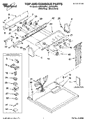 TOP AND CONSOLE PARTS Diagram and Parts List for LGR8620PG1  Whirlpool Dryer