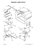 FREEZER LINER PARTS Diagram and Parts List for GB2FHDXWQ07  Whirlpool Refrigerator