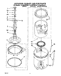 AGITATOR, BASKET AND TUB Diagram and Parts List for LLR8245AG0  Whirlpool Washer
