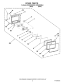 DOOR PARTS Diagram and Parts List for KHMS2056SBL2  KitchenAid Microwave