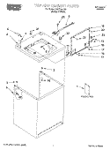 TOP AND CABINET, LITERATURE Diagram and Parts List for 95LEGB5  Whirlpool Washer