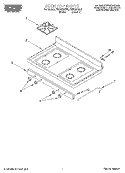 COOKTOP Diagram and Parts List for FGP325GN0  Roper Range