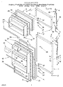 DOOR Diagram and Parts List for ET14JKYDN10  Whirlpool Refrigerator