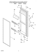 REFRIGERATOR DOOR Diagram and Parts List for ED20TKXFN05  Whirlpool Refrigerator