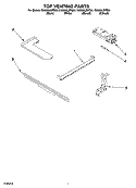 TOP VENTING PARTS Diagram and Parts List for GW395LEPQ00  Whirlpool Range