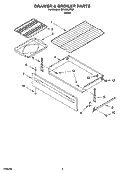 DRAWER & BROILER PARTS Diagram and Parts List for GR438LXRQ1  Whirlpool Range