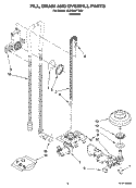 FILL, DRAIN AND OVERFILL PARTS Diagram and Parts List for KUDC03FTSS0  KitchenAid Dishwasher
