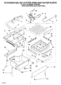 EVAPORATOR, ICE CUTTER GRID AND WATER Diagram and Parts List for GI1500PHB3  Whirlpool Ice Maker
