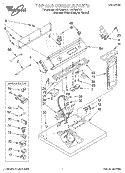 TOP AND CONSOLE, LIT/OPTIONAL Diagram and Parts List for LGV7848DZ1  Whirlpool Dryer