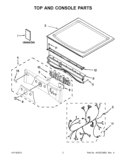 TOP AND CONSOLE PARTS Diagram and Parts List for WED9151YW1  Whirlpool Dryer