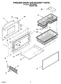 FREEZER DOOR AND BASKET PARTS Diagram and Parts List for KBLC36FMS00  KitchenAid Refrigerator
