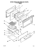 OVEN DOOR AND BROILER Diagram and Parts List for SF330PEWN7  Whirlpool Range