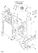 SECTION Diagram and Parts List for REX4634KQ0  Roper Dryer
