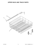 UPPER RACK AND TRACK PARTS Diagram and Parts List for IUD7500BS1  Whirlpool Dishwasher