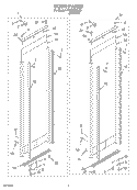 DOOR Diagram and Parts List for PVBM600LY0  Whirlpool Cabinet