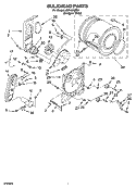 BULKHEAD PARTS, OPTIONAL PARTS (NOT INCLUDED) Diagram and Parts List for LGR4600PQ1  Whirlpool Dryer