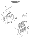 CABINET PARTS Diagram and Parts List for MACQ122XK1  Whirlpool Air Conditioner