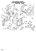 BULKHEAD PARTS, OPTIONAL PARTS (NOT INCLUDED) Diagram and Parts List for 7MWG44500ST0  Whirlpool Dryer