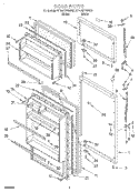 DOOR Diagram and Parts List for RT14HDXGW02  Roper Refrigerator