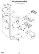 FREEZER LINER Diagram and Parts List for ED0GTKXKQ00  Whirlpool Refrigerator