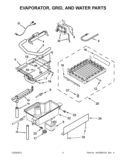 EVAPORATOR, GRID, AND WATER PARTS Diagram and Parts List for KUIC15NRXS2  KitchenAid Ice Maker