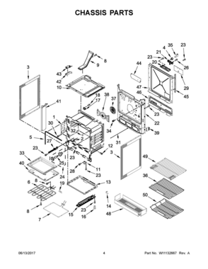 03 - CHASSIS PARTS Diagram and Parts List for KSEG700ESS2  Whirlpool Range