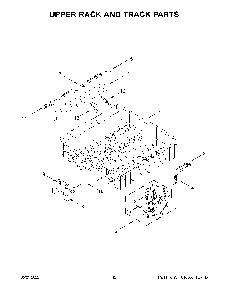 Upper Rack And Track Parts Diagram and Parts List for KDTM604KBS1  KitchenAid Dishwasher
