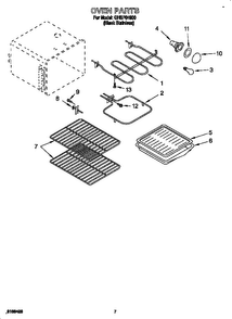 Oven Diagram and Parts List for GHSP84900  Whirlpool Range