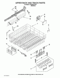 UPPER RACK AND TRACK PARTS Diagram and Parts List for KUDE50CXSS4  KitchenAid Dishwasher