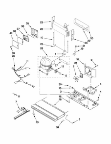 Unit Parts Diagram and Parts List for 59672013013  Kenmore Refrigerator