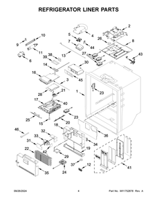 03 - Refrigerator Liner Parts Diagram and Parts List for KRMF536RBS01  Whirlpool Refrigerator