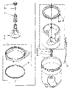 Agitator, Basket And Tub Diagram and Parts List for LA5300XSN0  Whirlpool Washer