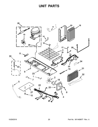 Unit Parts Diagram and Parts List for KRSF705HBS00  Whirlpool Refrigerator
