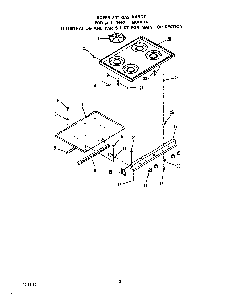 Main Top Diagram and Parts List for 1446*1A  Roper Range