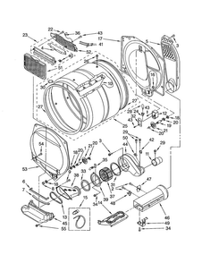 Dryer Bulkhead Diagram and Parts List for 110C92962200  Kenmore Washer Dryer Combo