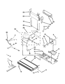Unit Parts Diagram and Parts List for KRFC300EWH01  KitchenAid Refrigerator
