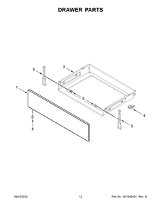 Drawer Parts Diagram and Parts List for WFG515S0MS0  Whirlpool Range