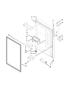 Refrigerator Door Parts Diagram and Parts List for WRT359SFYM02  Whirlpool Refrigerator