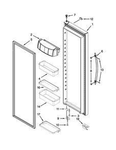 Refrigerator Door Parts Diagram and Parts List for KSF26C6XYY05  KitchenAid Refrigerator
