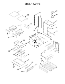 Shelf Parts Diagram and Parts List for KFIS29PBMS03  KitchenAid Refrigerator