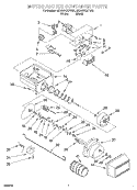 MOTOR AND ICE CONTAINER Diagram and Parts List for 6ED22DQXFW02  Whirlpool Refrigerator