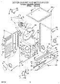 DRYER CABINET AND MOTOR Diagram and Parts List for LTG5243BW0  Whirlpool Washer Dryer Combo