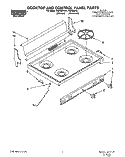 COOKTOP AND CONTROL PANEL, LIT/OPTIONAL Diagram and Parts List for FGP320YL1  Roper Range