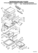 REFRIGERATOR SHELF PARTS Diagram and Parts List for KSCS25FSWH02  KitchenAid Refrigerator
