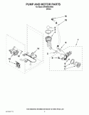 PUMP AND MOTOR PARTS Diagram and Parts List for WFW9640XW00  Whirlpool Washer